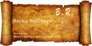 Berky Róbert névjegykártya